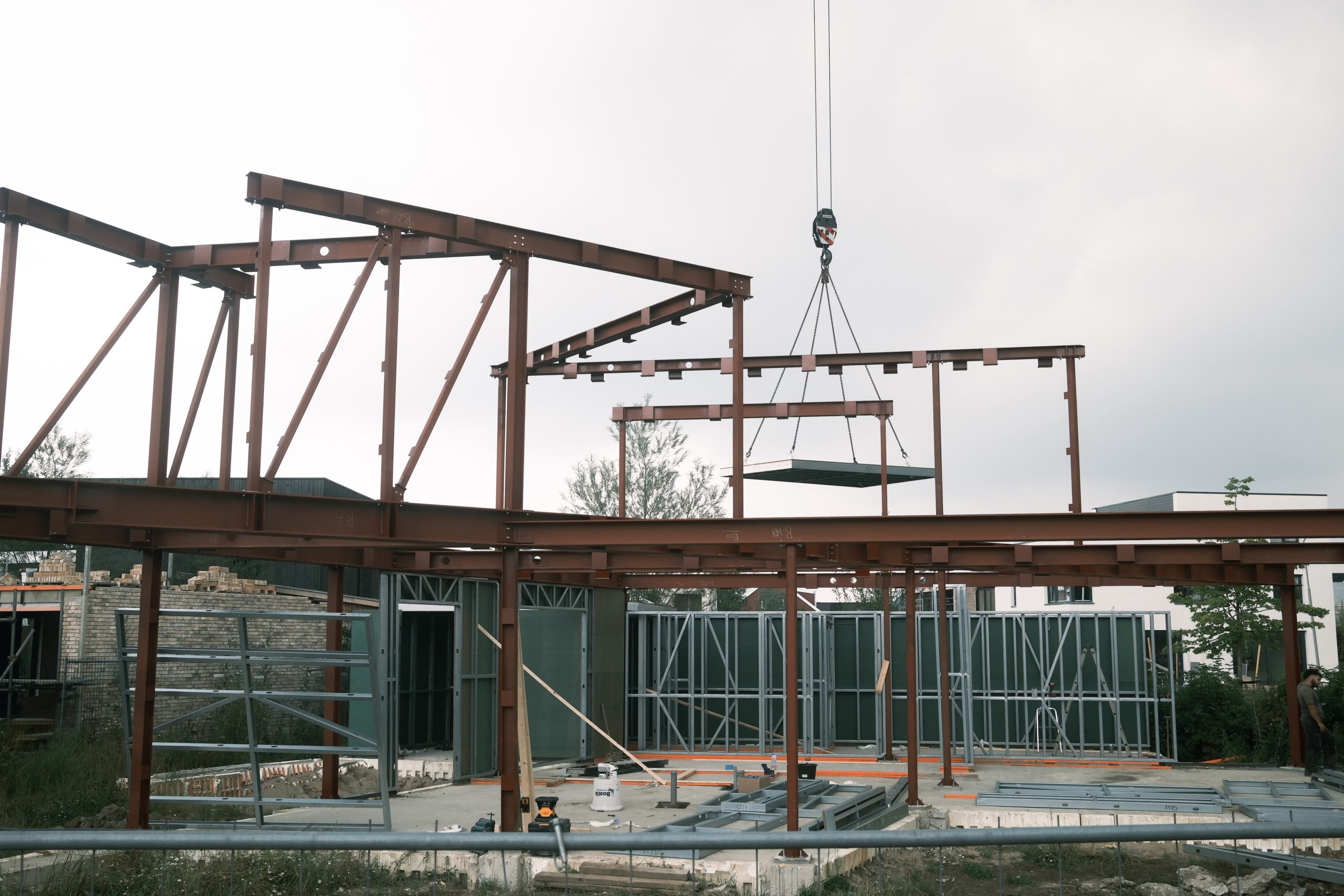Individual family steel frame house