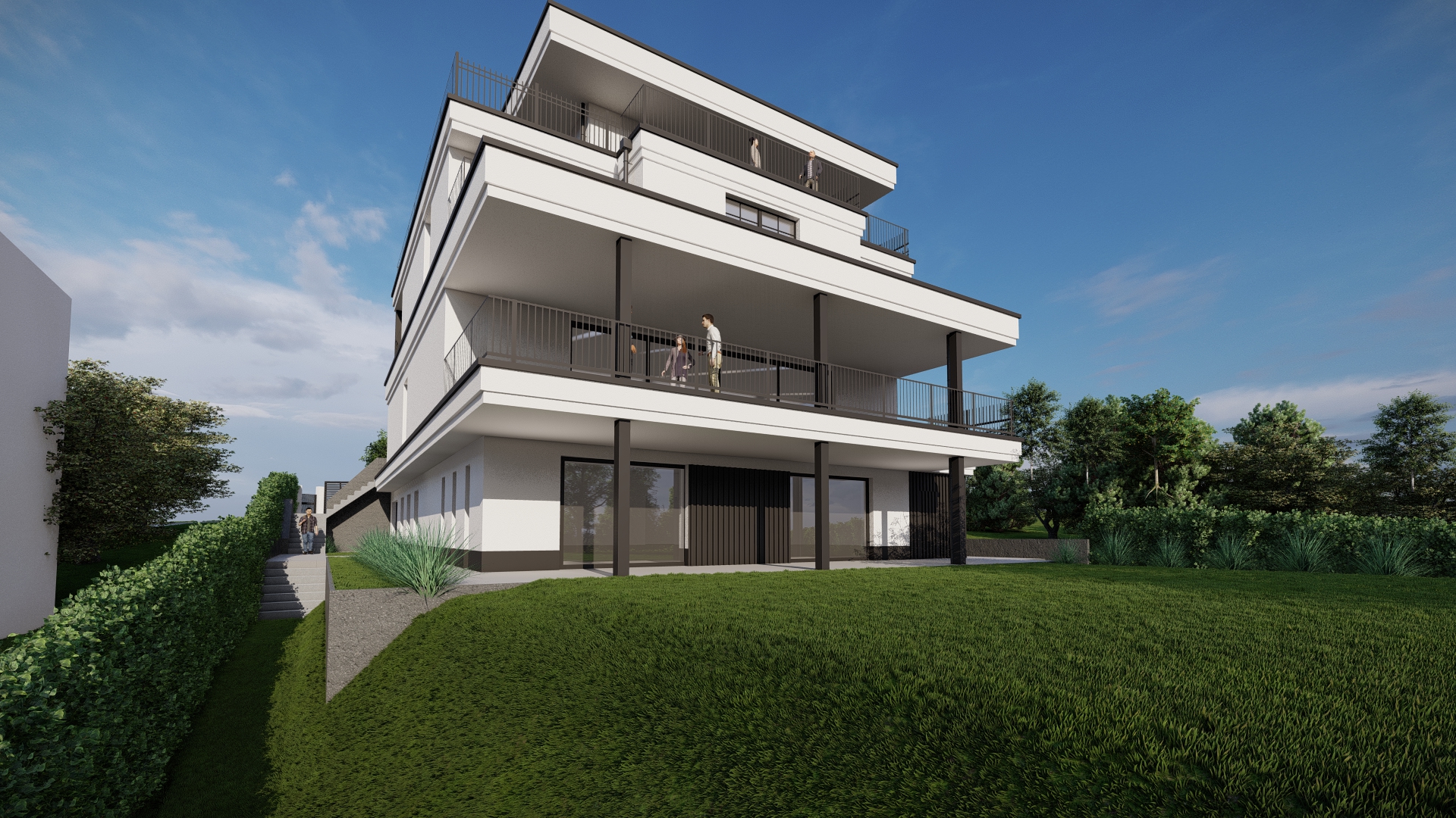 Mixed-use steel frame building