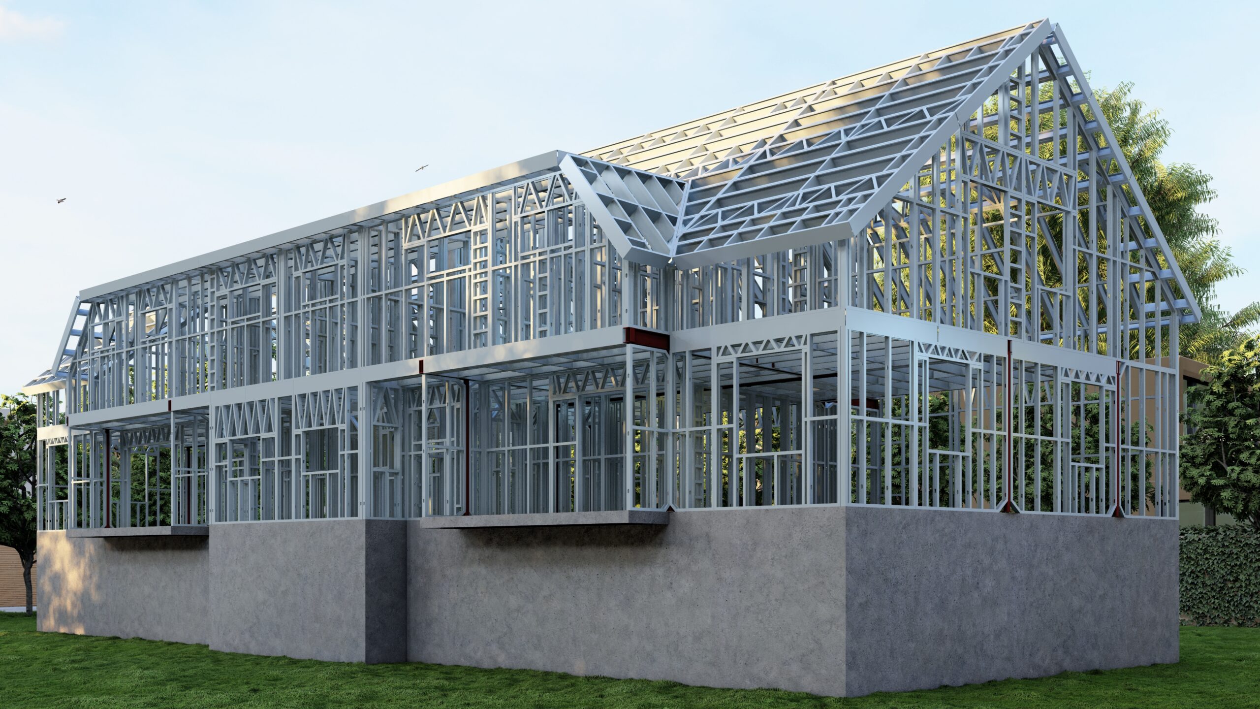 Steel frame elevation