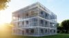 Flatpacked steel building.