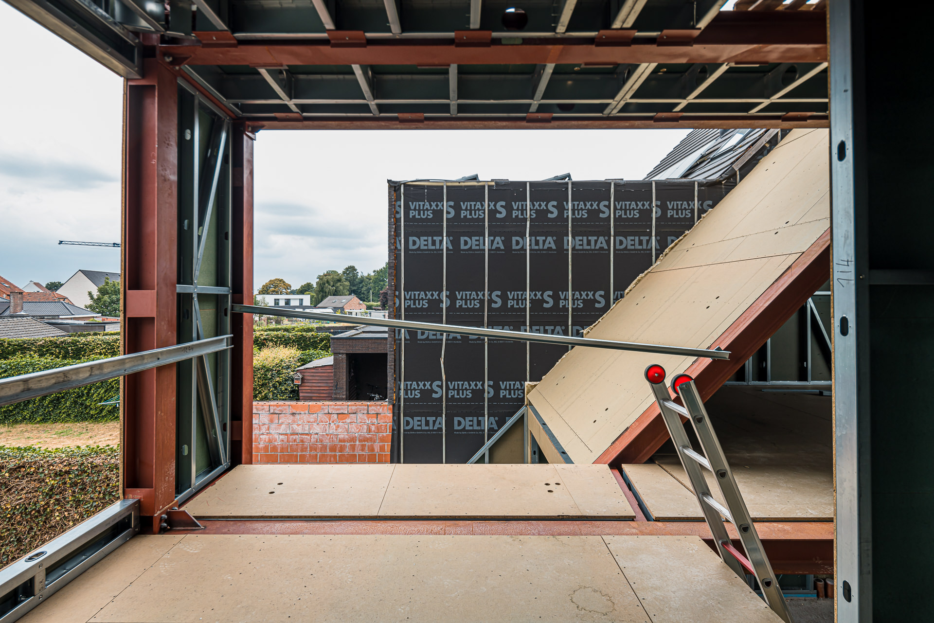 Steel frame terraced house
