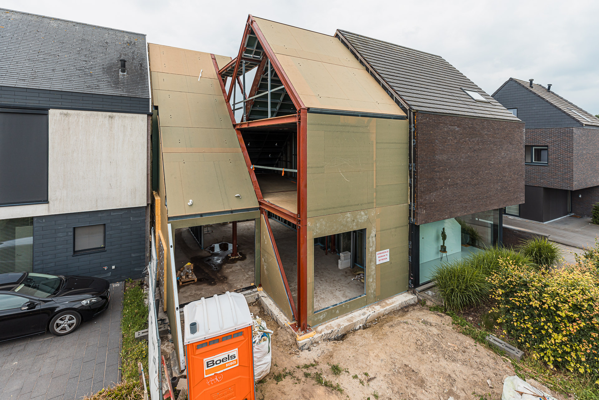 Steel frame terraced house